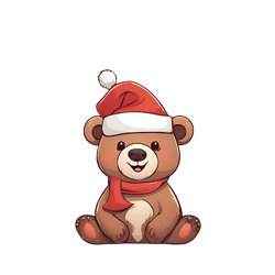 Bear with Santa hat