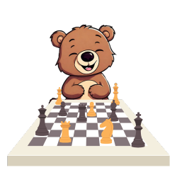 bear playing chess